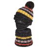 3 in 1 Winter Knitted Beanie Hat Scarf Mouth Face Warmer Set for Women Girls, Thermal Fleece Lined Ski Caps with Pompom Neck Warmer (Fashion Black) view 4