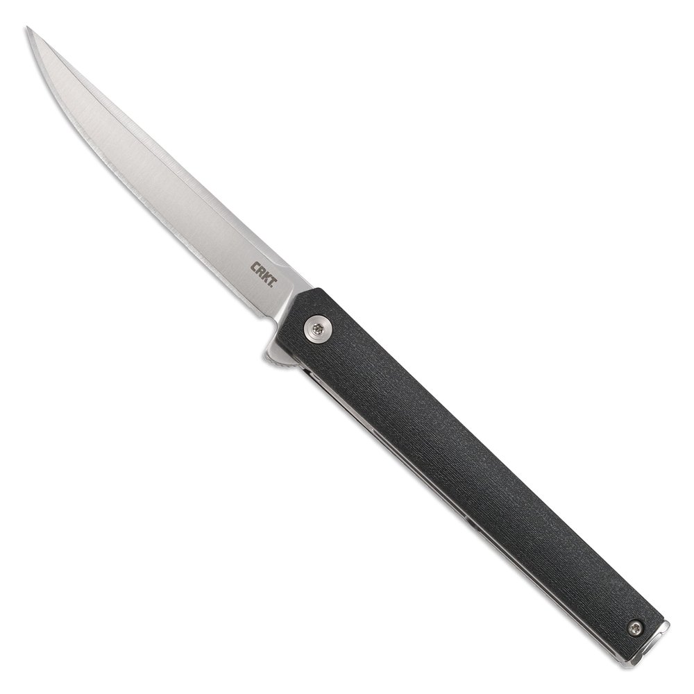 CRKT CEO Everyday Carry EDC Pocket Folding Knife with Liner Lock: AUS 8 Plain Edge Blade, Glass-Reinforced Nylon Handle, Reversible Pocket Clip, 7097
