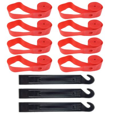 Kasteco 8 Pack Bicycle Rim Strip Rim Tape with 3 Pack Bicycle Tire Lever,26 Inch or 700C (26 Inch)