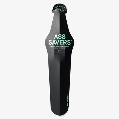 Ass Savers Regular Saddle Mudguard, 23-35 mm Tires, Generation 4, Maximum Protection, Rainy Rides, No Tools Mount, Patented Flip Tip, Lightweight, Stable, Self Centering, Commuter, Road, Black