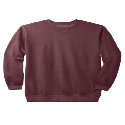 KingSize Men's Big & Tall Fleece Crewneck - 8XL, Heather Deep Burgundy