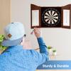 GSE Games & Sports Expert Professional Solid Wood Classic Dartboard Cabinet with Sisal/Bristle Dartboard, Scoreboard, and 6 Steel Tip Darts, Easy Assembly Complete with All Accessories (Deluxe Walnut) view 2
