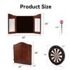 GSE Games & Sports Expert Professional Solid Wood Classic Dartboard Cabinet with Sisal/Bristle Dartboard, Scoreboard, and 6 Steel Tip Darts, Easy Assembly Complete with All Accessories (Deluxe Walnut) view 3