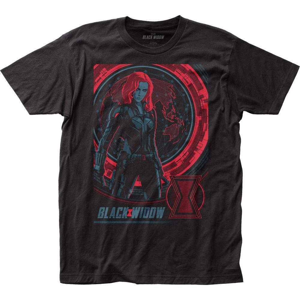 Black Widow Marvel Comics Movie Global Poster Unisex Adult Fitted Short Sleeve T-Shirt Grphic Tee