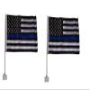 (2 Pack) 12x18 USA Police Thin Blue Line Double Sided Car Window Vehicle Flag view 1