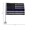 (2 Pack) 12x18 USA Police Thin Blue Line Double Sided Car Window Vehicle Flag view 4