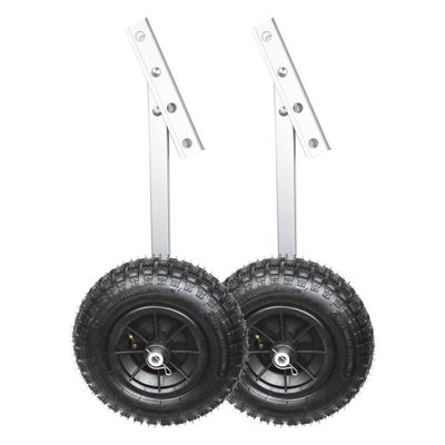 Seamax EZ Load Boat Launching Wheels Set for Inflatable Boat & Aluminum Boat, Support MAX 500Lbs Loading with 12" Pneumatic Tire & 2 Height Position