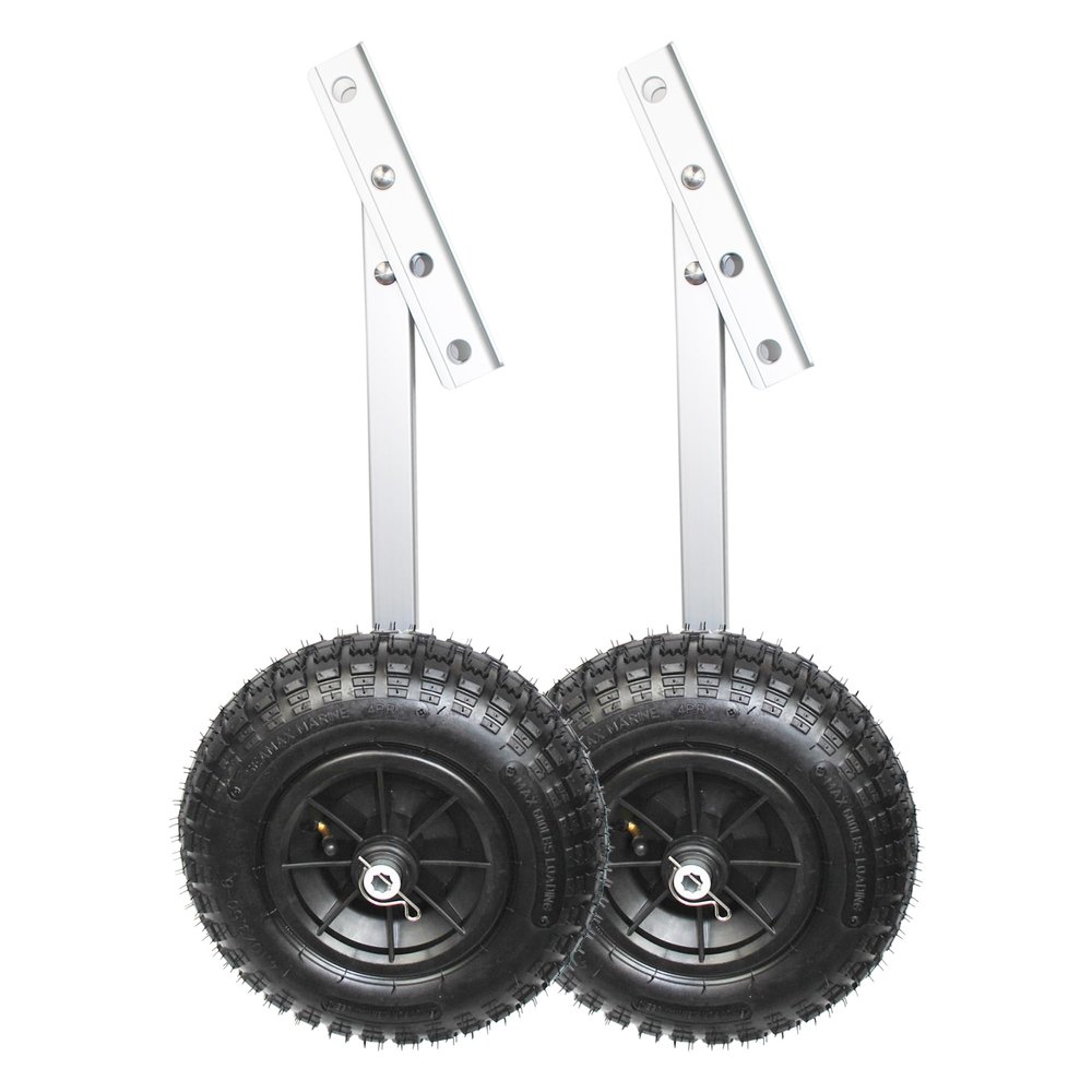Seamax EZ Load Boat Launching Wheels Set for Inflatable Boat & Aluminum Boat, Support MAX 500Lbs Loading with 12" Pneumatic Tire & 2 Height Position