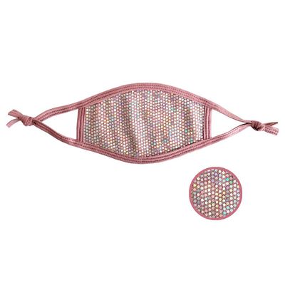 Kids Bella Iridescent Sequins Shimmering 3 Layer Reusable Face Covering, Pink