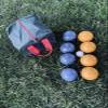 BuyBocceBalls Listing - Made in USA, Premium Quality Official Tournament Bocce Set - 107mm Blue and Dark Yellow Balls Nylon Bag; Regulation Size Balls 920 Grams (2 lbs. 1 oz.) view 1