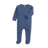 Baby Boys Girls Footies Pajamas Basic Plain Rib Stitch Romper Infant Snap-up Jumpsuit with Mittens view 1