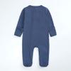 Baby Boys Girls Footies Pajamas Basic Plain Rib Stitch Romper Infant Snap-up Jumpsuit with Mittens view 2