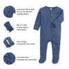 Baby Boys Girls Footies Pajamas Basic Plain Rib Stitch Romper Infant Snap-up Jumpsuit with Mittens view 3