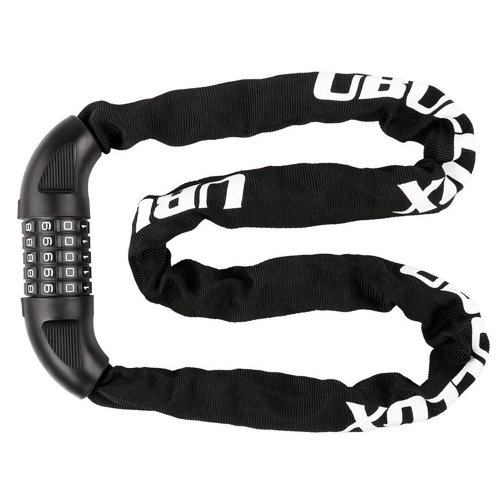 UBULLOX Bike Chain Lock 4FT Bike Lock 5-Digit Combination Resettable Anti-Theft Bicycle Locks 6mm Thick Chain for Bicycle, Motorcycle, Scooter, Gate, Fence, Black