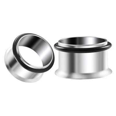 BIG GAUGES Pair of Stainless Steel 18mm Gauge Single Flared Flesh Tunnel Plugs Piercing Jewelry Earring Ear Stretcher Lobe BGST 10706