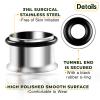 BIG GAUGES Pair of Stainless Steel 18mm Gauge Single Flared Flesh Tunnel Plugs Piercing Jewelry Earring Ear Stretcher Lobe BGST 10706 view 4