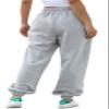 ebossy Women's Active Elastic High Waist Loose Fit Fleece Running Jogger Sweatpant Pockets (Medium, Light Grey) view 2