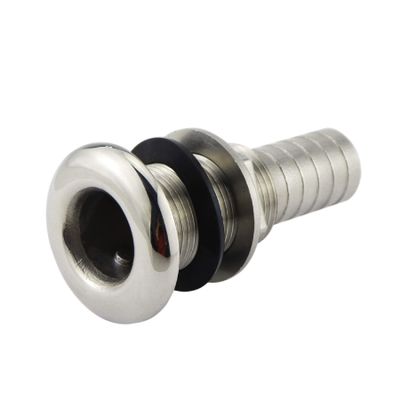 keehui 316 Stainless Steel Standard Length Straight 1" ID Thru-Hull Fitting w/Nut with Gasket for Boats, Yachts, Marine