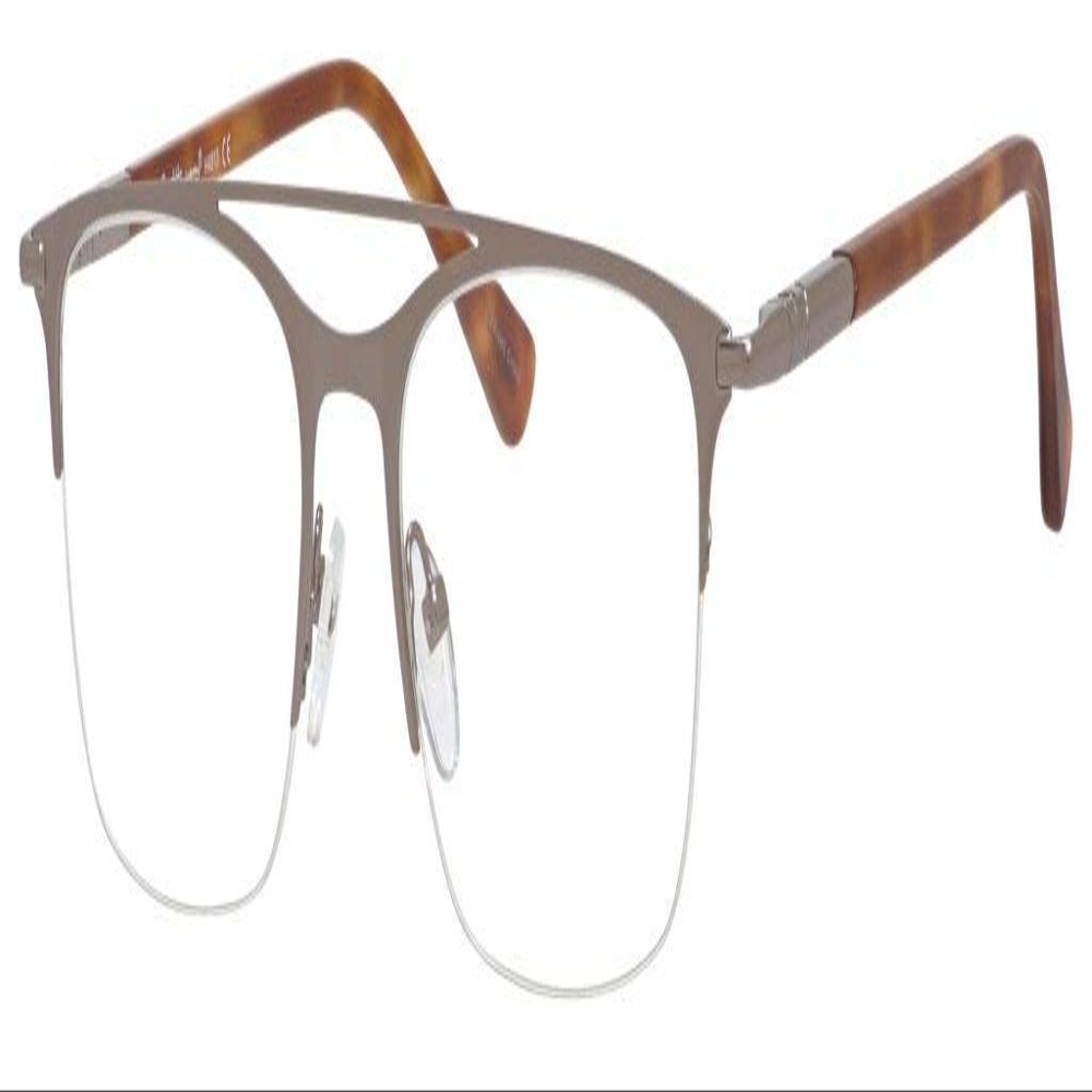 Ernest Hemingway H4813 Unisex Half Rim Metal Frame Eyeglasses in Matte Silver 52 mm +1.50