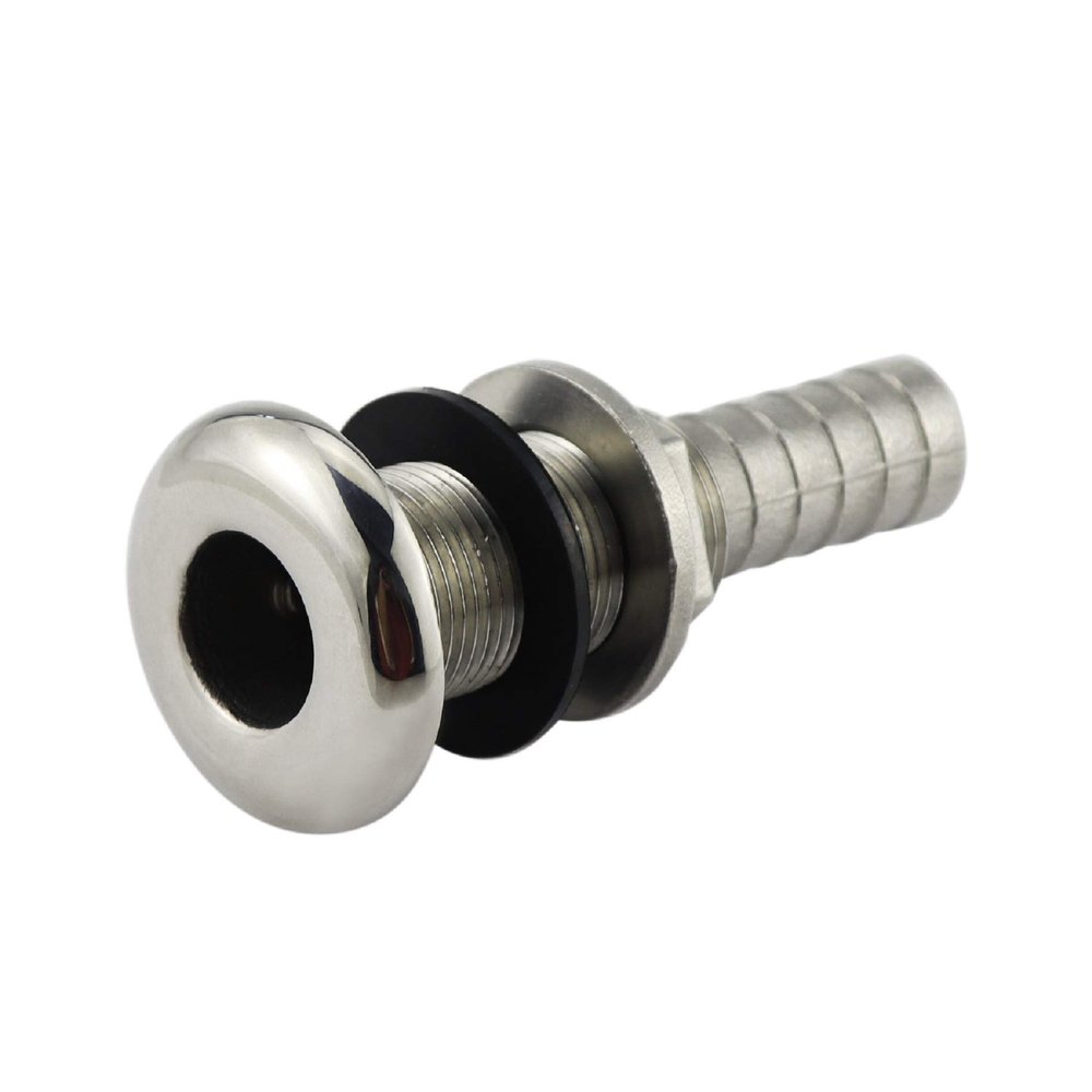 316 Stainless Steel Standard Length Thru-Hull Fitting w/Nut & Gasket for (3/4" ID)