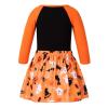 ranrann Baby Girl Long Sleeves Halloween Clothing Set Shirt Top Pumpkin Bat Tutu Skirt Outfits Orange 3 view 2