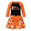ranrann Baby Girl Long Sleeves Halloween Clothing Set Shirt Top Pumpkin Bat Tutu Skirt Outfits Orange 3 view 3