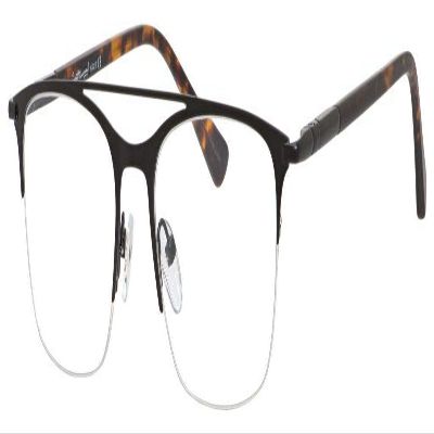 Ernest Hemingway H4813 Unisex Half Rim Metal Frame Eyeglasses in Matte Black 52 mm +0.00