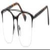 Ernest Hemingway H4813 Unisex Half Rim Metal Frame Eyeglasses in Matte Black 52 mm +0.00 view 1