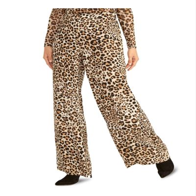 RACHEL Rachel Roy Womens Alice Animal Print High-Rise Pants Brown 0