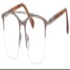 Ernest Hemingway H4813 Unisex Half Rim Metal Frame Eyeglasses in Matte Silver 52 mm +6.00 view 1