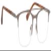 Ernest Hemingway H4813 Unisex Half Rim Metal Frame Eyeglasses in Matte Silver 52 mm +6.00 view 2