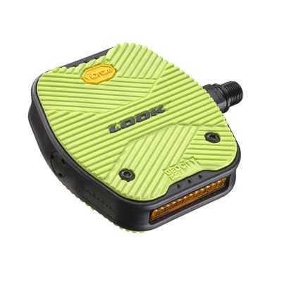 LOOK Cycle - Geo City Grip - MTB Bike Pedals - Flat Pedals - Slip-Proof Safety - Innovative Activ Grip Rubber - Premium High-Performance Urban Bike Pedal - Lime