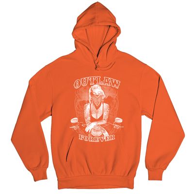 Tee Hunt Marilyn Hollywood Glamour Legend Starlet Outlaw Forever Sweatshirt Biker Live to Ride Motorcycle Hoodie Orange Small