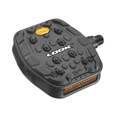 LOOK Cycle - Geo Trail Grip Bike Pedals - Flat Pedals - Reliability, Comfort and Durability - Slip-Proof Safety - Innovative Activ Grip Rubber - High-Performance MTB Bike Pedal - Black