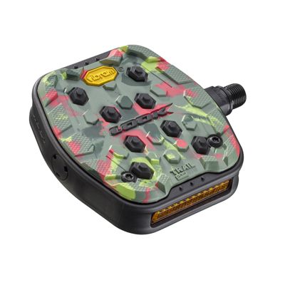 LOOK Cycle - Geo Trail Grip Bike Pedals - Flat Pedals - Reliability, Comfort and Durability - Slip-Proof Safety - Innovative Activ Grip Rubber - High-Performance MTB Bike Pedal - CAMO