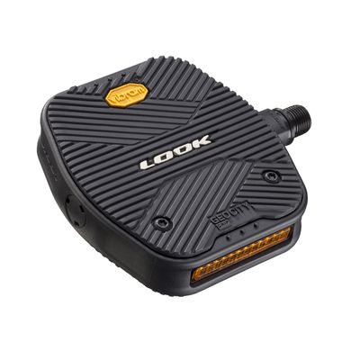 LOOK Cycle - Geo City Grip - MTB Bike Pedals - Flat Pedals - Slip-Proof Safety - Innovative Activ Grip Rubber - Premium High-Performance Urban Bike Pedal - Black