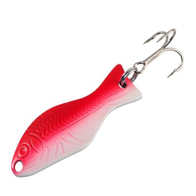 AL's Goldfish Lure Company, G200 Goldfish Freshwater Fishing Spoon Lure with Treble Hook for Trout, Salmon, Bass, Walleye, Northern Pike and Panfish. 1/4 oz. 2", #6 Hook, Red White