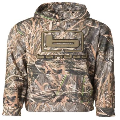 Banded Logo Hoodie  Soft Cotton-Blend Hunting & Casual Sweatshirt with Adjustable Hood (US, Alpha, 3X-Large, Regular, Regular, Standard, Shadowgrass Habitat)