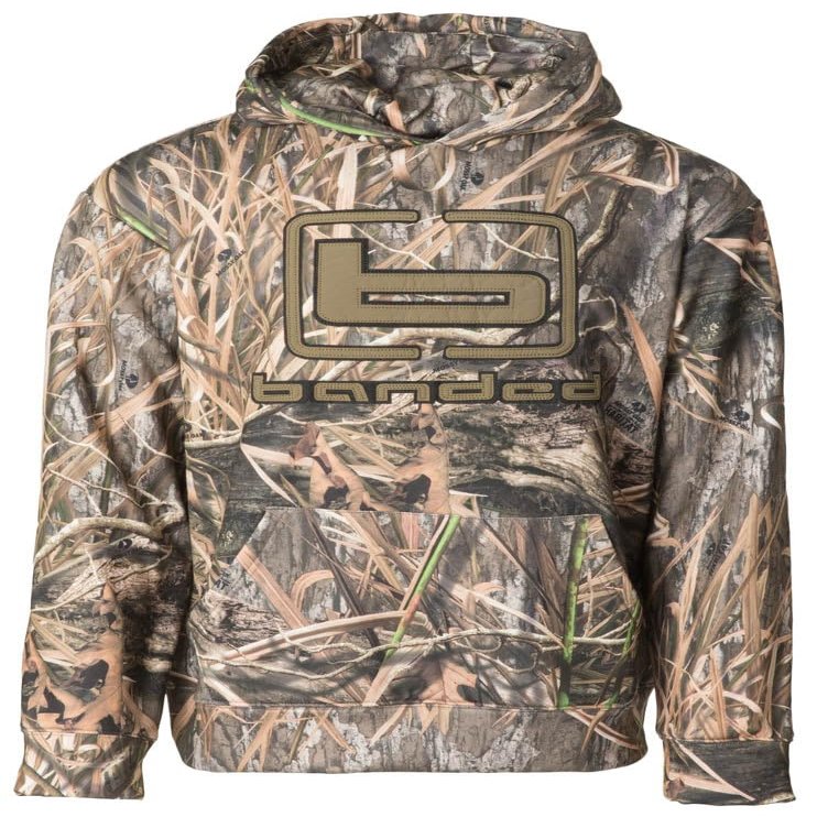 Banded Logo Hoodie  Soft Cotton-Blend Hunting & Casual Sweatshirt with Adjustable Hood (US, Alpha, 3X-Large, Regular, Regular, Standard, Shadowgrass Habitat)