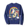 Corgi Riding Dinosaur T rex Gifts Men Women Rainbow Funny Sweatshirt view 1