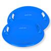 Slippery Racer Heavy-Duty Cold Resistant Downhill Pro Adults and Kids Plastic Outdoor Winter Saucer Disc Snow Sled with Handles-2 Pack (Blue 2 Pack) view 1