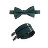 Tuxgear Baby Boys Bow Tie and Adjustable Stretch Suspender Set (Forest Green, 25" Toddler) view 1