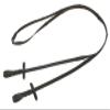 Covalliero KE-HA-3222117 Rubber Braid Reins, Brown, Total Length: 11.3 inches (287 cm), Width: 0.6 inches (1.5 cm), Between Pitches 5.1 inches (13 cm) view 1