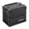 CAPTAIN STAG UL-1068 ORIKON Folding Container with Locking Lid, Capacity 6.6 gal (20 L), Width 14.4 x Depth 10.4 x Height 11.2 inches (365 x 265 x 285 mm), Thickness 3.3 inches (85 mm), Made in Japan Black view 1