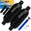 2 Pack Boat Fenders, 23" x 6.5", Inflatable Dock Bumpers with Pump, Marine Buoys for Docking, Pontoons, Boat Accessories, Black view 1