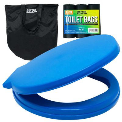 Better Boat Portable Camping Toilet Kit, 5-Gallon & 8-Gallon Bucket Toilet Seat with Lid, Waste Bags & Carry Case for Boating, Outdoor, Travel, and Emergency Use. Ideal Bathroom Solution for Adults