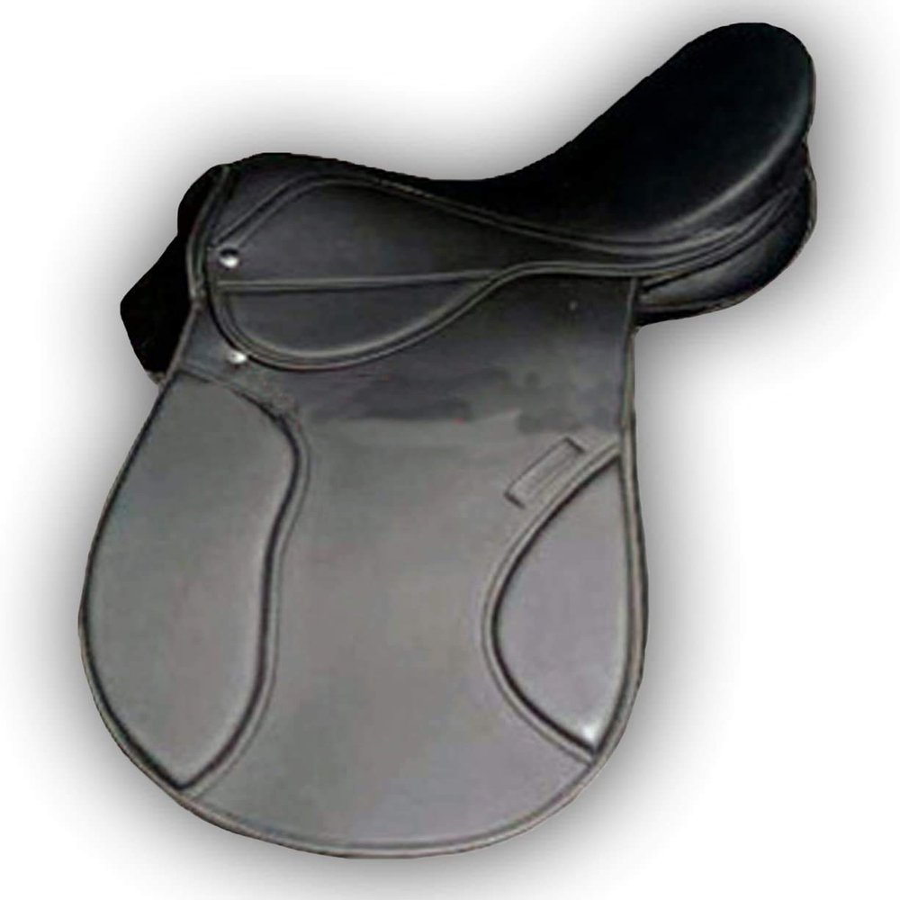 Black Shalimar Leather Dressage Horse Saddle (Black, 15)
