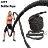 X-Factor Battle Rope, 1.5 Diameter 100% Poly Dacron 40 FT Length Exercise Equipment Home Gym & Strength Training Cardio Workout Fitness, Exercise Rope Anchor, Durable Protective Sleeve, Black/Yellow view 2