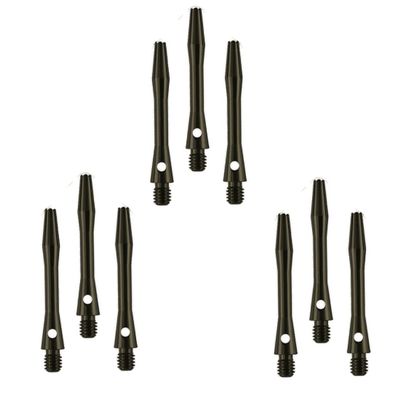 Aluminium Shafts, Metal Stems, Anodised, Medium, Black, (3 Sets)
