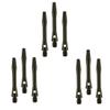 Aluminium Shafts, Metal Stems, Anodised, Medium, Black, (3 Sets)